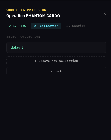 Select collection dialogue