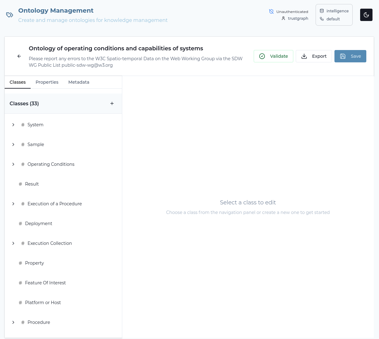 SSN ontology in ontology editor